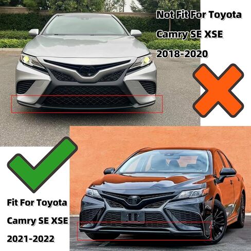Front Bumper Lower Grille Trim Molding 3Pcs Compatible with For Toyota Camry SE XSE 2021 2022 (Glossy Black) in Kuwait