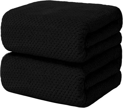 4 Pack Bath Towel Set, Lightweight Waffle Bath Towel Set, Microfiber Super Soft Highly Absorbent, Sturdy Quick Drying Towels for Bathroom, Gym, SPA, Yoga (4 Pack) in Saudi Arabia