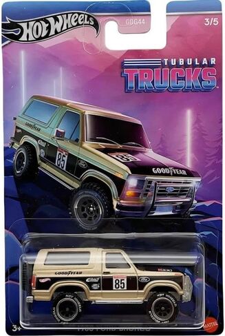 Hot Wheels 1985 Ford Bronco Tubular Trucks, Gold/Black, 3/5 in Kuwait