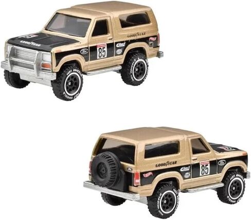 Hot Wheels 1985 Ford Bronco Tubular Trucks, Gold/Black, 3/5 in Kuwait