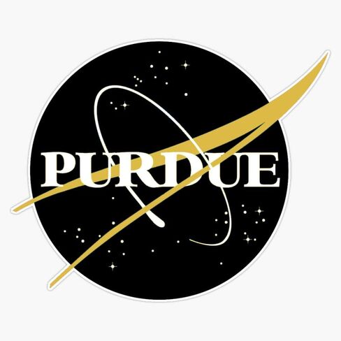 Magnet Purdue NASA Logo Black & Gold Magnetic Bumper Sticker 5" in Saudi Arabia