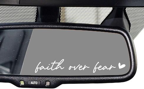 OFlyDesigns 3 x Faith Over Fear Pink Vinyl Decals, Faith Car Mirror Decal, Bible Verse Christian Gift, Waterproof Stickers for Water Bottles, Laptops, Christian Gifts in Kuwait