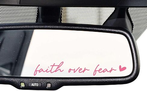 OFlyDesigns 3 x Faith Over Fear Pink Vinyl Decals, Faith Car Mirror Decal, Bible Verse Christian Gift, Waterproof Stickers for Water Bottles, Laptops, Christian Gifts in Kuwait