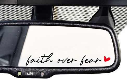 OFlyDesigns 3 x Faith Over Fear Pink Vinyl Decals, Faith Car Mirror Decal, Bible Verse Christian Gift, Waterproof Stickers for Water Bottles, Laptops, Christian Gifts in Kuwait