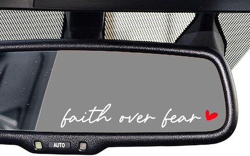 OFlyDesigns 3 x Faith Over Fear Pink Vinyl Decals, Faith Car Mirror Decal, Bible Verse Christian Gift, Waterproof Stickers for Water Bottles, Laptops, Christian Gifts in Kuwait