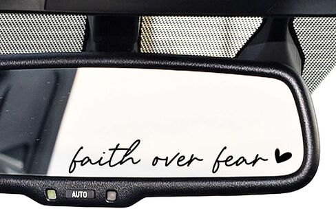 OFlyDesigns 3 x Faith Over Fear Pink Vinyl Decals, Faith Car Mirror Decal, Bible Verse Christian Gift, Waterproof Stickers for Water Bottles, Laptops, Christian Gifts in Kuwait