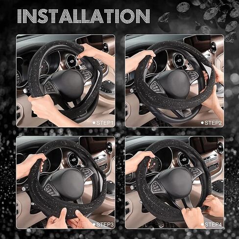 Bling Steering Wheel Cover, 15Inch Diamond Steering Wheel Cover, Sparkling Steering Wheel Cover, Luxurious Car Wheel Cover Without Inner Ring for Women & Men,Diamond Steering Wheel Cover in Saudi Arabia