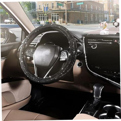 Bling Steering Wheel Cover, 15Inch Diamond Steering Wheel Cover, Sparkling Steering Wheel Cover, Luxurious Car Wheel Cover Without Inner Ring for Women & Men,Diamond Steering Wheel Cover in Saudi Arabia
