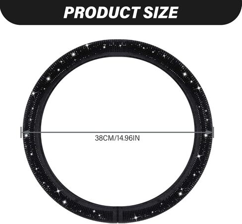 Bling Steering Wheel Cover, 15Inch Diamond Steering Wheel Cover, Sparkling Steering Wheel Cover, Luxurious Car Wheel Cover Without Inner Ring for Women & Men,Diamond Steering Wheel Cover in Saudi Arabia
