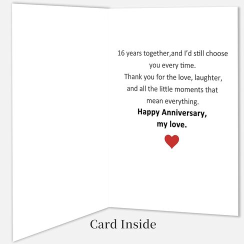 Funny 16 Year Anniversary Card,16th Wedding Anniversary Card Gifts for Husband Wife Couples,16 Year Anniversary Cards Gifts for Him Her Women Men in Kuwait