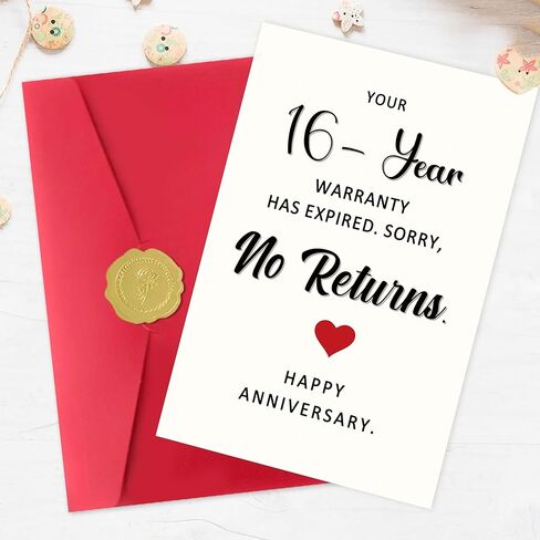 Funny 16 Year Anniversary Card,16th Wedding Anniversary Card Gifts for Husband Wife Couples,16 Year Anniversary Cards Gifts for Him Her Women Men in Kuwait
