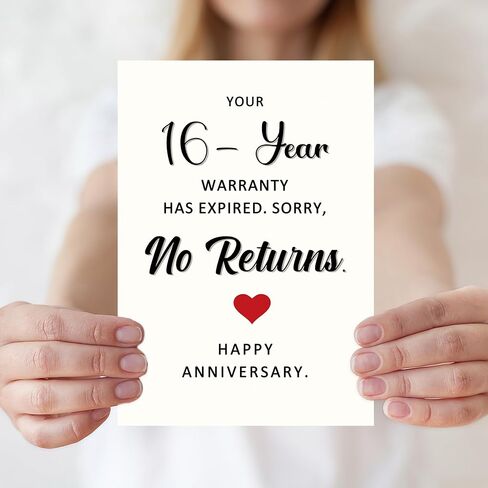 Funny 16 Year Anniversary Card,16th Wedding Anniversary Card Gifts for Husband Wife Couples,16 Year Anniversary Cards Gifts for Him Her Women Men in Kuwait