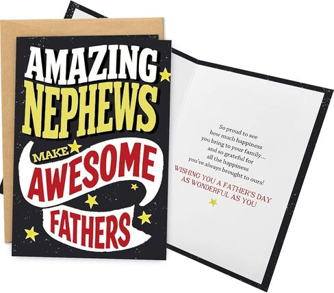 Father’s Day Card for Nephew, Happy Father’s Day Card Gifts for Nephew from Uncle Aunt, Amazing Nephews Make Awesome Fathers in Saudi Arabia