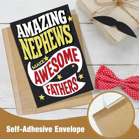 Father’s Day Card for Nephew, Happy Father’s Day Card Gifts for Nephew from Uncle Aunt, Amazing Nephews Make Awesome Fathers in Saudi Arabia