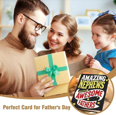 Father’s Day Card for Nephew, Happy Father’s Day Card Gifts for Nephew from Uncle Aunt, Amazing Nephews Make Awesome Fathers in Saudi Arabia