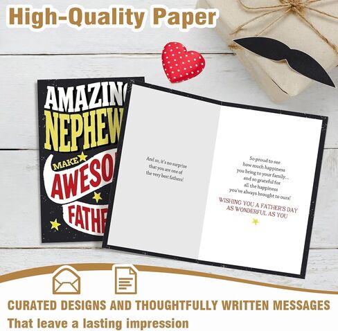 Father’s Day Card for Nephew, Happy Father’s Day Card Gifts for Nephew from Uncle Aunt, Amazing Nephews Make Awesome Fathers in Saudi Arabia