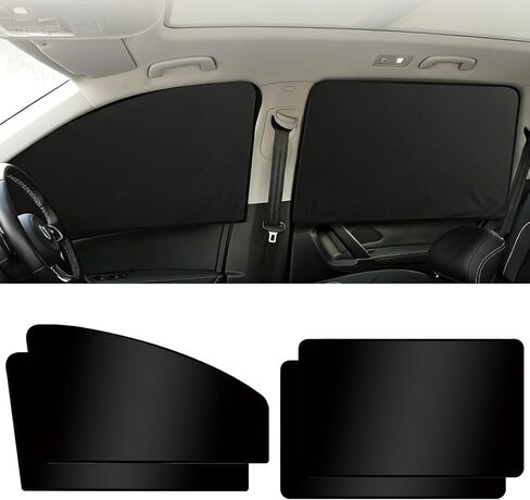 Car Window Shades 4 Pack,99% Blackout Car Privacy Curtains for Side Windows,Magnetic Sun Shade Covers Keep Vehicle Cooler for Breastfeeding,Napping,Camping - Easy Install for Most SUV,Sedan,Truck in Saudi Arabia
