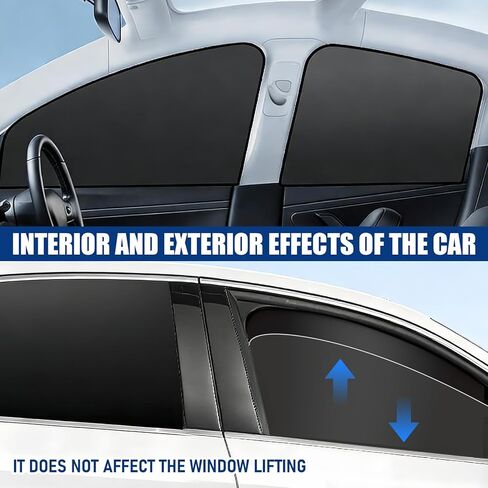 Car Window Shades 4 Pack,99% Blackout Car Privacy Curtains for Side Windows,Magnetic Sun Shade Covers Keep Vehicle Cooler for Breastfeeding,Napping,Camping - Easy Install for Most SUV,Sedan,Truck in Saudi Arabia