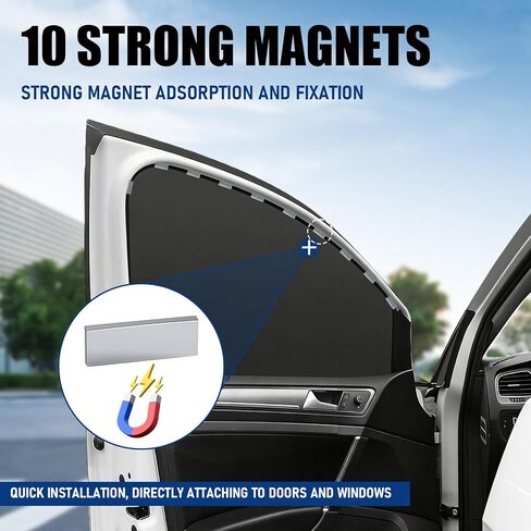 Car Window Shades 4 Pack,99% Blackout Car Privacy Curtains for Side Windows,Magnetic Sun Shade Covers Keep Vehicle Cooler for Breastfeeding,Napping,Camping - Easy Install for Most SUV,Sedan,Truck in Saudi Arabia