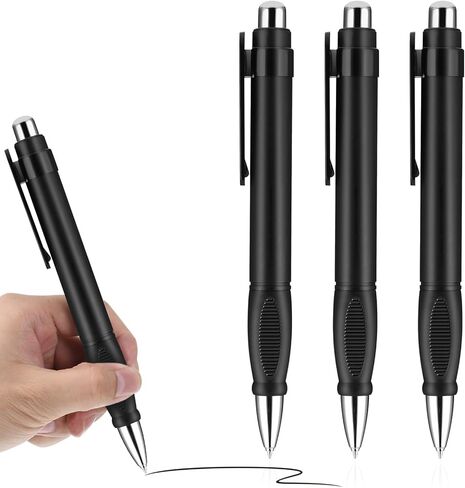 ElevateTech Big Fat Pens Writing for Tremor Easy Grip Giant Black Fat Ball Point for Elderly Handicap Easy Thick Grip for Warehouse School Office Writing 3Pcs in Saudi Arabia