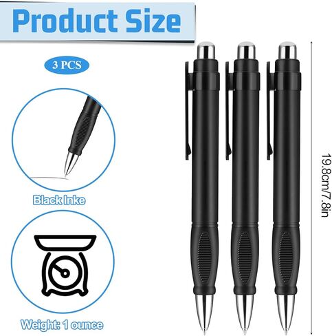 ElevateTech Big Fat Pens Writing for Tremor Easy Grip Giant Black Fat Ball Point for Elderly Handicap Easy Thick Grip for Warehouse School Office Writing 3Pcs in Saudi Arabia