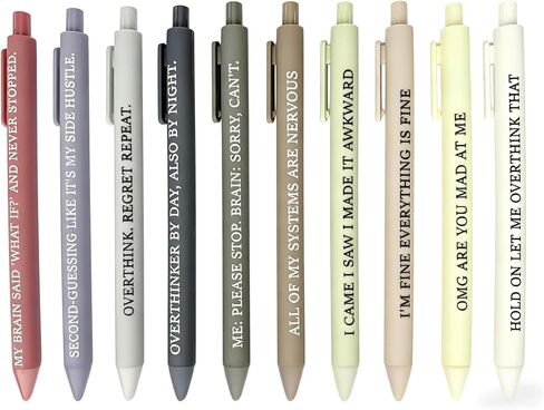 NGAEAK 10 Pcs Funny Pens Anxiety Ballpoint Pens with Sayings, Fun Pen Office Gag Gifts for Coworkers in Saudi Arabia