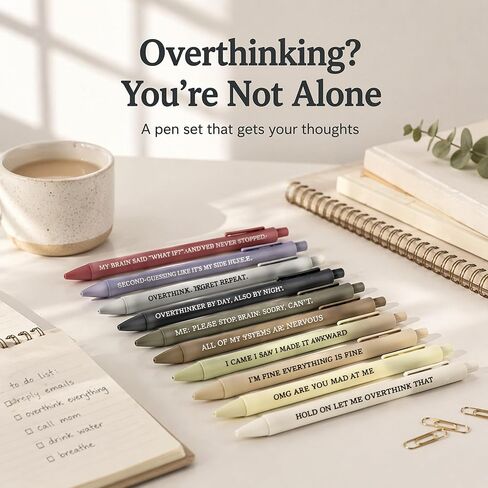 NGAEAK 10 Pcs Funny Pens Anxiety Ballpoint Pens with Sayings, Fun Pen Office Gag Gifts for Coworkers in Saudi Arabia