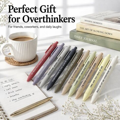 NGAEAK 10 Pcs Funny Pens Anxiety Ballpoint Pens with Sayings, Fun Pen Office Gag Gifts for Coworkers in Saudi Arabia