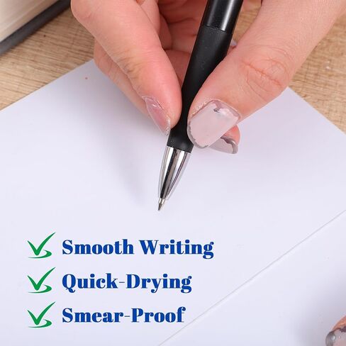 8Pcs Black Ballpoint Pens 0.7mm, Black Ink Ball Point Pens Retractable Writing Pen with Soft Grip for Smooth Writing Office Home Supplies and Gifts in Kuwait