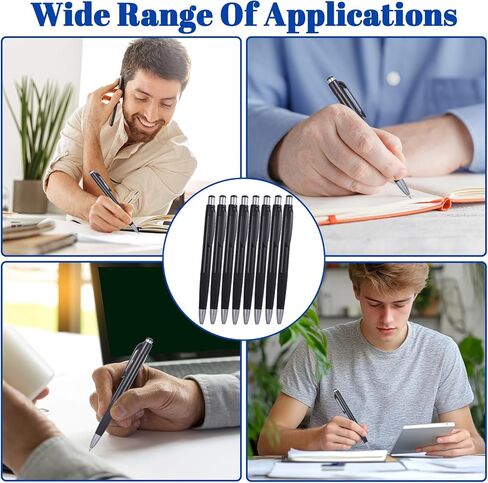 8Pcs Black Ballpoint Pens 0.7mm, Black Ink Ball Point Pens Retractable Writing Pen with Soft Grip for Smooth Writing Office Home Supplies and Gifts in Kuwait