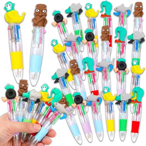 24 Pcs Italian Brainrot Multicolor Pen in One Cartoon Cute Fun 4-in-1 Pens Bulk Cool Ballpoint Pens for Fun Gifts Birthday Party Favor in Saudi Arabia