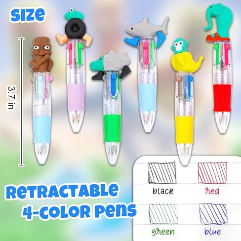 24 Pcs Italian Brainrot Multicolor Pen in One Cartoon Cute Fun 4-in-1 Pens Bulk Cool Ballpoint Pens for Fun Gifts Birthday Party Favor in Saudi Arabia