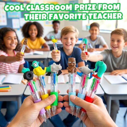 24 Pcs Italian Brainrot Multicolor Pen in One Cartoon Cute Fun 4-in-1 Pens Bulk Cool Ballpoint Pens for Fun Gifts Birthday Party Favor in Saudi Arabia