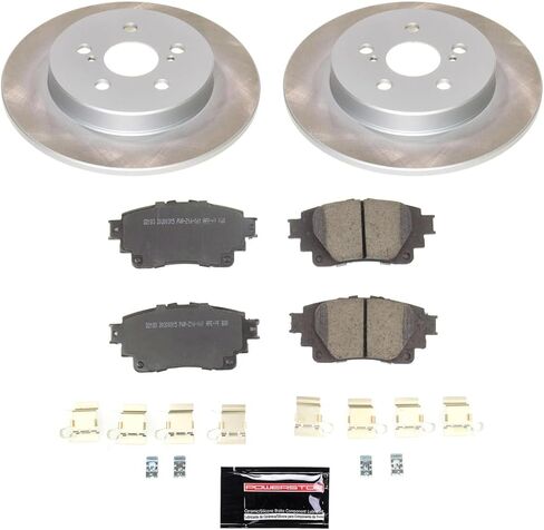 PowerStop Rear Brake Kit for Toyota Corolla 2019-24 - Ceramic Brake Pads + Semi Coated Rotors Replacement, SC8336 in Kuwait