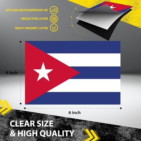 2 Pack Cuba Cuban Flag Magnet for Car – 4x6 Inches Heavy Duty Automotive Magnet for Car, Truck, SUV – Sticks to Any Magnetic Surface – Show Pride to Cuban Pride in Saudi Arabia