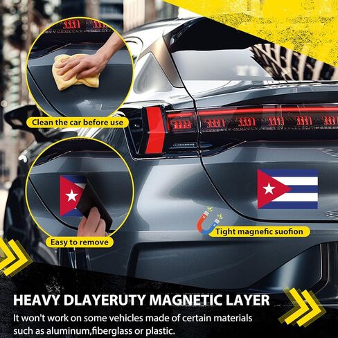 2 Pack Cuba Cuban Flag Magnet for Car – 4x6 Inches Heavy Duty Automotive Magnet for Car, Truck, SUV – Sticks to Any Magnetic Surface – Show Pride to Cuban Pride in Saudi Arabia