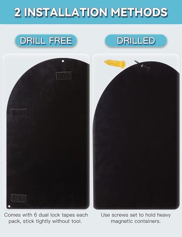 2 Pack Metal Arched Magnetic Bulletin Board, 16" x 12" Magnet Board for Wall with 6 Magnets & Dual Lock Tapes & Screws, Metal Sheets for Display Photos, Notes in Saudi Arabia
