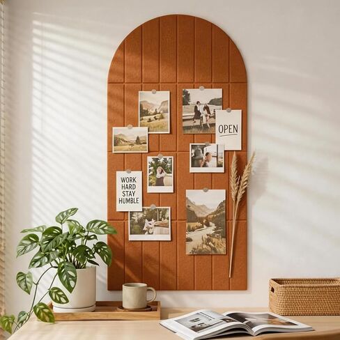 44" x 22" Large Arched Felt Bulletin Board Cork Board Alternative-8 Pack Felt Bulletin Board Tiles,Customizable Adhesive Tiles with Pushpins are Perfect to Display Your Photos ﻿ in Saudi Arabia