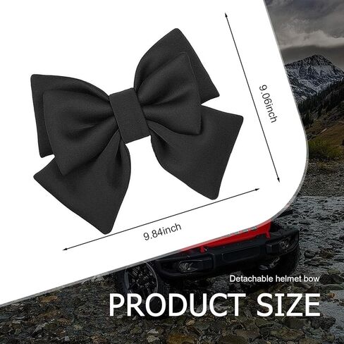 Motorcycle Helmet Bow, Fashion Cute Fabric Helmet Accessory, Removable Large Fashion Bowknot Motorbike Decorations, for Ski Bike Motorcycle (Black) in Saudi Arabia