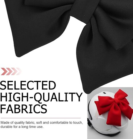 Motorcycle Helmet Bow, Fashion Cute Fabric Helmet Accessory, Removable Large Fashion Bowknot Motorbike Decorations, for Ski Bike Motorcycle (Black) in Saudi Arabia