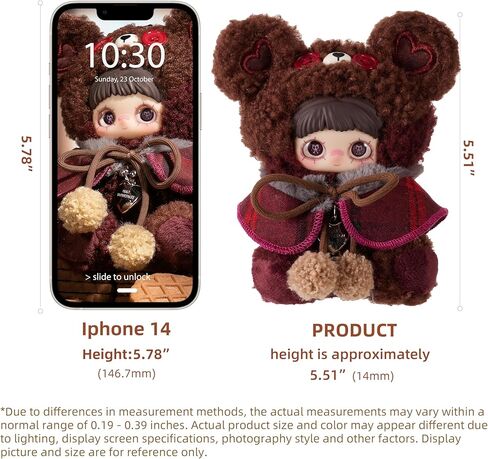 POP JOY Plush Blindbox Maymei Tiny Bear Cookie Series Mystery Stuffed Box Soft Vinyl Plush Figure with Outfit CuteGlass Tracking Eyes Collectible Kawaii Keychain Toy 3+ Single Box in Saudi Arabia