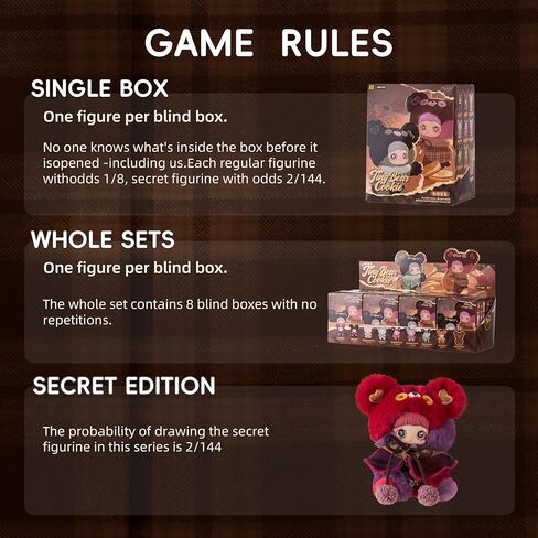 POP JOY Plush Blindbox Maymei Tiny Bear Cookie Series Mystery Stuffed Box Soft Vinyl Plush Figure with Outfit CuteGlass Tracking Eyes Collectible Kawaii Keychain Toy 3+ Single Box in Saudi Arabia