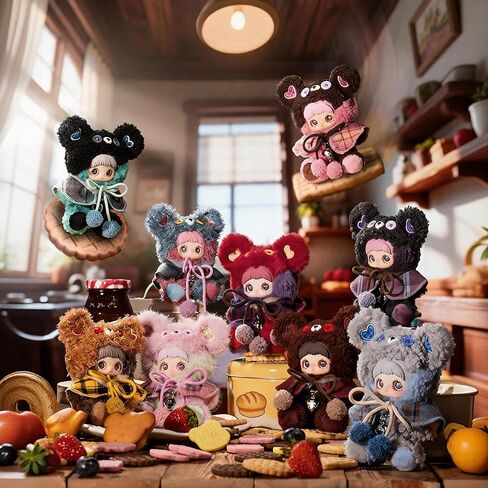 POP JOY Plush Blindbox Maymei Tiny Bear Cookie Series Mystery Stuffed Box Soft Vinyl Plush Figure with Outfit CuteGlass Tracking Eyes Collectible Kawaii Keychain Toy 3+ Single Box in Saudi Arabia