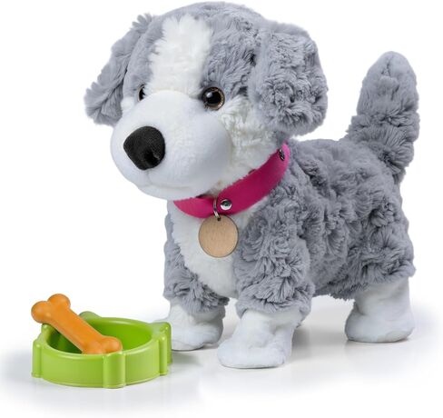 Electronic Interactive Plush Dog, Realistic Robot Puppy Toy, Singing, Walking, Talking, Barking, Tail-Wagging, Voice-Activated Control Stuffed Animal Pet Toys Gift for Baby in Saudi Arabia
