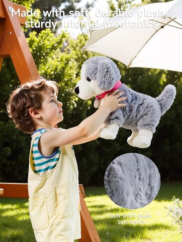 Electronic Interactive Plush Dog, Realistic Robot Puppy Toy, Singing, Walking, Talking, Barking, Tail-Wagging, Voice-Activated Control Stuffed Animal Pet Toys Gift for Baby in Saudi Arabia