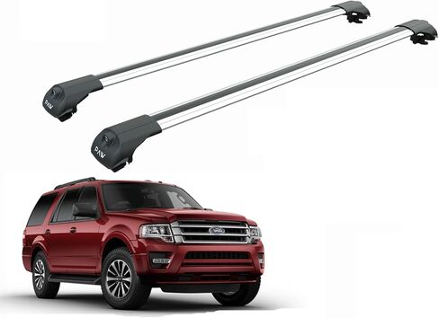 Fits Ford Expedition 2007–2025 Roof Rack Cross Bars – Raised Roof Rails Only, 330 lb Capacity, Lockable Aluminum, T-Slot Channel, No-Drill Install (Silver, Gen 5, 2025-UP) in Saudi Arabia