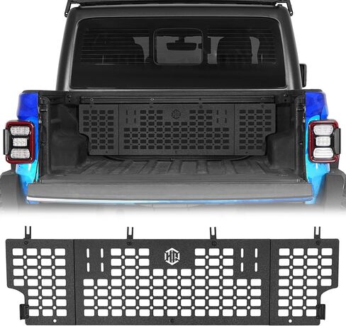 رف شحن بلوحة MOLLE للسرير الأمامي من Hooke Road Gladiator لـ 2020-2026 Jeep Gladiator JT (قضبان السرير فقط) - منظم شاحنة تخزين الأمتعة من الفولاذ الصلب in Kuwait