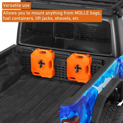رف شحن بلوحة MOLLE للسرير الأمامي من Hooke Road Gladiator لـ 2020-2026 Jeep Gladiator JT (قضبان السرير فقط) - منظم شاحنة تخزين الأمتعة من الفولاذ الصلب in Kuwait