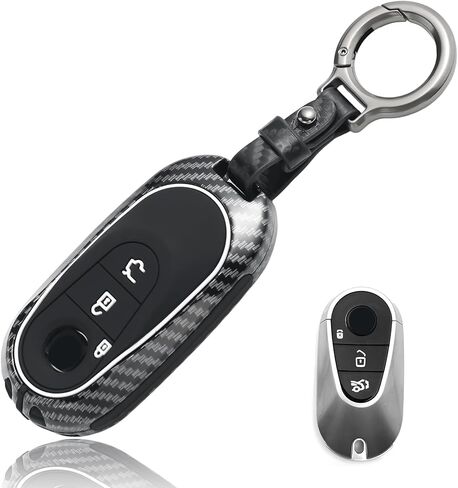 Carbon Fiber Key Fob Cover Case Protector Keyless Remote Holder Compatible with Mercedes Benz A B C E G S CLA CLS GLA GLB GLC GLE GLS Class (Benz-B) in Kuwait