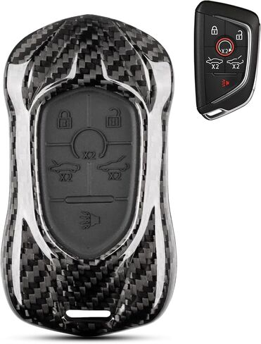 T-carbon Glass Fiber Key Fob Cover Fits for Corvette C8 6-Button Smart Key, Compatible with C8 Stingray Z51 Z06 2020–2026, Lightweight Protective Case, Red in Kuwait